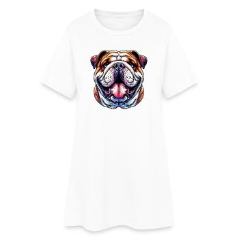Bouledogue anglais Chien - Robe T-shirt Femme - blanc - Devant