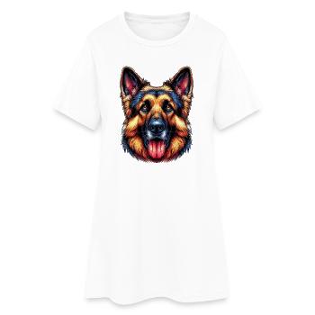 Berger allemand - Robe T-shirt Femme - blanc - Devant