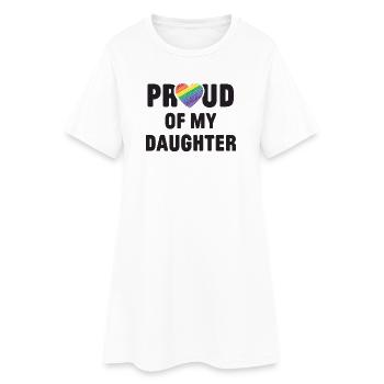 Mois de la fierté LGBT - Fier de ma fille - Robe T-shirt Femme - blanc - Devant