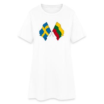 Drapeau Suède, drapeau Lituanie - Robe T-shirt Femme - blanc - Devant