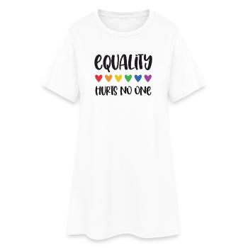 Mois de la fierté LGBT - L’égalité ne fait de mal à personne - Robe T-shirt Femme - blanc - Devant