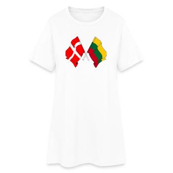 Drapeau Danemark, drapeau Lituanie - Robe T-shirt Femme - blanc - Devant