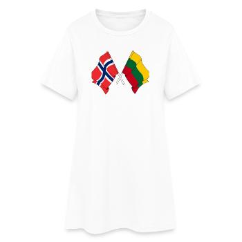 Drapeau Norvège, drapeau Lituanie - Robe T-shirt Femme - blanc - Devant