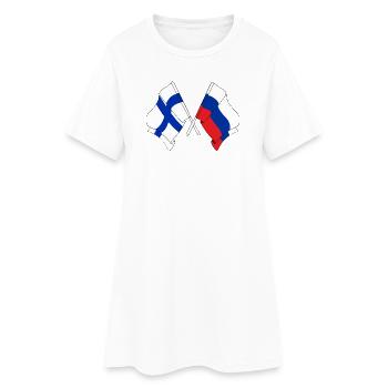 Drapeau de la Finlande, drapeau de la Russie - Robe T-shirt Femme - blanc - Devant