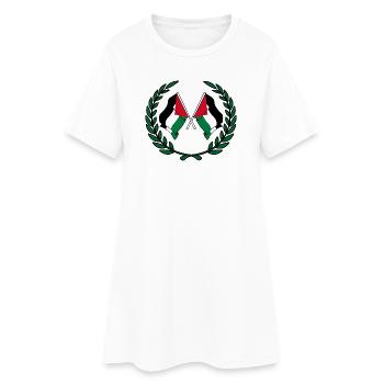 Drapeaux palestiniens en couronne de laurier - Robe T-shirt Femme - blanc - Devant