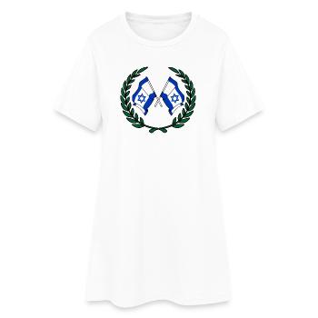 Drapeaux Israël en couronne de laurier - Robe T-shirt Femme - blanc - Devant