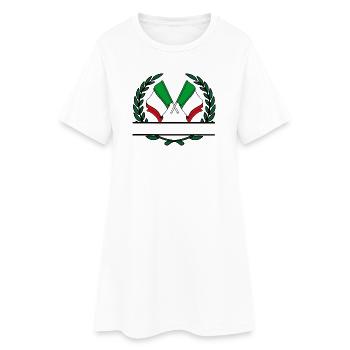 Flaggen Italien Lorbeerkranz Banner - Frauen T-Shirt-Kleid - Weiß - Vorne
