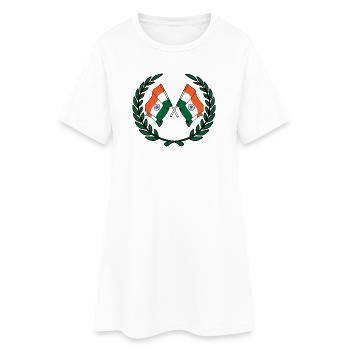 Drapeaux Inde en couronne de laurier - Robe T-shirt Femme - blanc - Devant