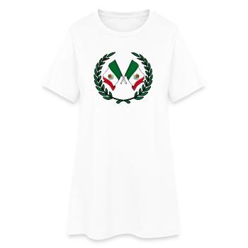 Drapeaux du Mexique en couronne de laurier - Robe T-shirt Femme - blanc - Devant