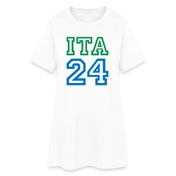 Italie Italien - Robe T-shirt Femme - blanc - Devant