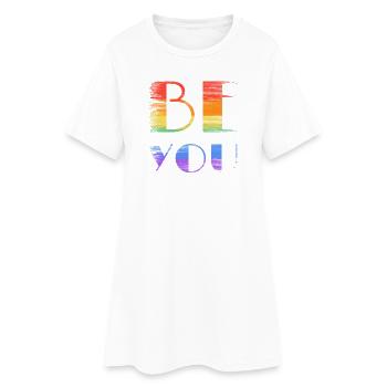 Be You Rainbow Brush Art - Women’s T-Shirt Dress - white - Front
