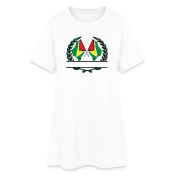 Drapeaux, bannière, couronne de laurier, Guyane - Robe T-shirt Femme - blanc - Devant