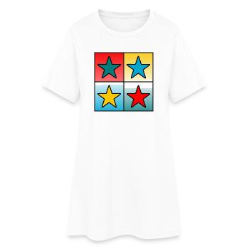 ETOILE. ETOILES. FÊTE. ANNIVERSAIRE. NOËL - Robe T-shirt Femme - blanc - Devant