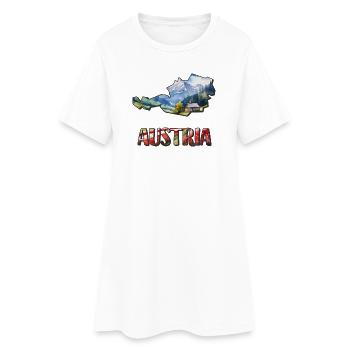 Watercolor Map of Austria - Women’s T-Shirt Dress - white - Front