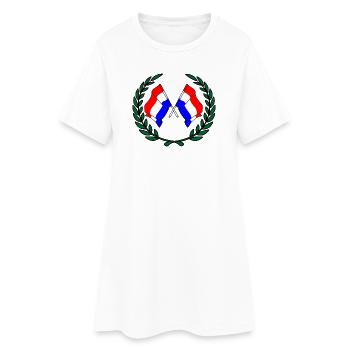 Drapeaux des Pays-Bas en couronne de laurier - Robe T-shirt Femme - blanc - Devant