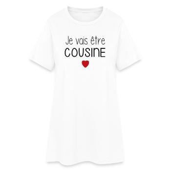 Je vais être cousine - cœur - Robe T-shirt Femme - blanc - Devant
