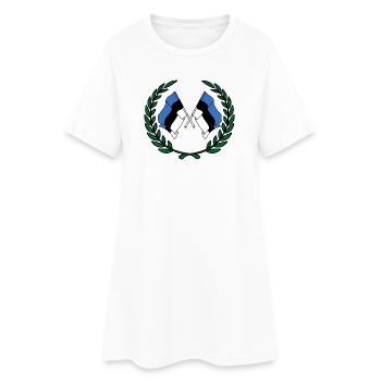 Drapeaux de l’Estonie en couronne de laurier - Robe T-shirt Femme - blanc - Devant