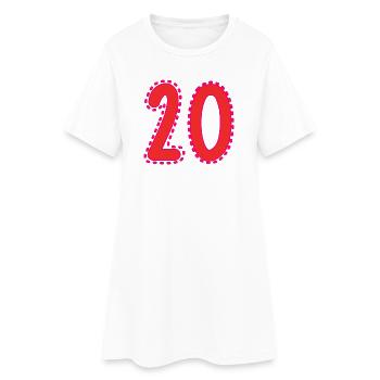 20. 20 JAHRE. 20-JÄHRIGES JUBILÄUM. 20-JÄHRIGES JUBILÄUM. - Frauen T-Shirt-Kleid - Weiß - Vorne