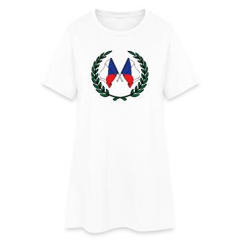 Drapeaux de la République tchèque en couronne de laurier - Robe T-shirt Femme - blanc - Devant