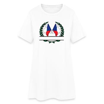Drapeaux République tchèque couronne de laurier bannière - Robe T-shirt Femme - blanc - Devant