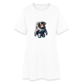 A cat in an astronaut suit - Women’s T-Shirt Dress - white - Front