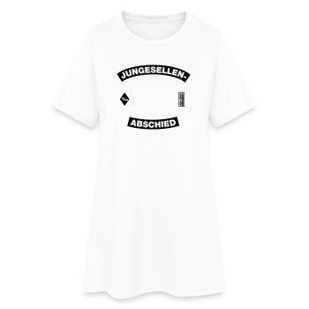 JGA-Motiv Rahmen (JGA MC-Rocker-Kutten-Design) - Frauen T-Shirt-Kleid - Weiß - Vorne