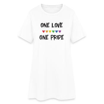 Mois de la fierté LGBT - Un amour, une fierté - Robe T-shirt Femme - blanc - Devant