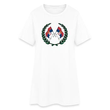 Drapeaux Serbie en couronne de laurier - Robe T-shirt Femme - blanc - Devant