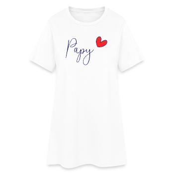 PAPY. PAPA. FÊTE DES PÈRES. BONNE FÊTE PAPA - Robe T-shirt Femme - blanc - Devant