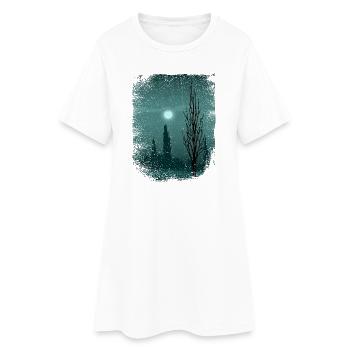 Moon shimmers on trees - Women’s T-Shirt Dress - white - Front