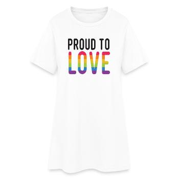Mois de la fierté LGBT - Fiers d’aimer - Robe T-shirt Femme - blanc - Devant