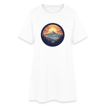Sonnenuntergang Berge | Mountain | Sunset Peaks - Frauen T-Shirt-Kleid - Weiß - Vorne