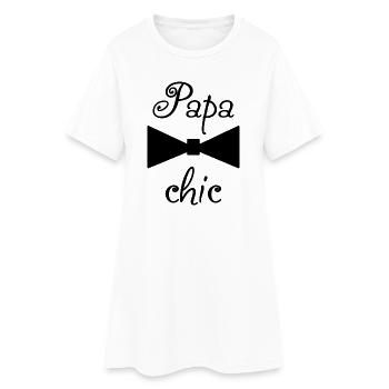 PAPA. FÊTE DES PÈRES. BONNE FÊTE PAPA. BONNE FÊTE. - Robe T-shirt Femme - blanc - Devant
