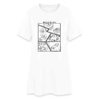 Chasing Ramen Cartoon - Frauen T-Shirt-Kleid - Weiß - Vorne
