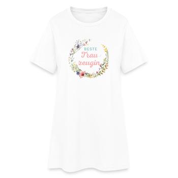 Braut Mädels-Trauzeugin! Personalisierbar - Frauen T-Shirt-Kleid - Weiß - Vorne