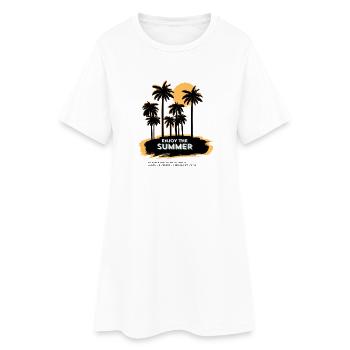 Enjoy the summer - Palm Beach Summer Holiday Sun - Frauen T-Shirt-Kleid - Weiß - Vorne