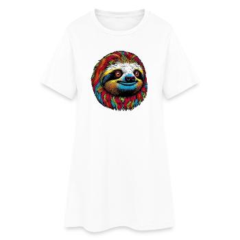Sloth - Women’s T-Shirt Dress - white - Front