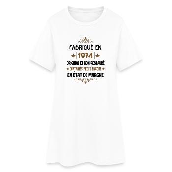 Fabriqué en 1974 Joyeux anniversaire pour 50 ans - Robe T-shirt Femme - blanc - Devant