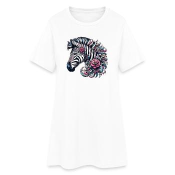 Zèbre - Robe T-shirt Femme - blanc - Devant