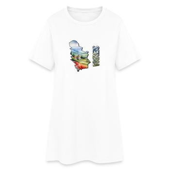 Carte à l’aquarelle Serbie - Robe T-shirt Femme - blanc - Devant