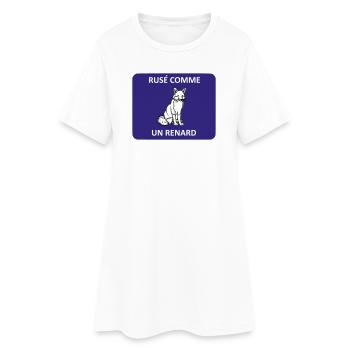 Schlau wie ein Fuchs - Frauen T-Shirt-Kleid - Weiß - Vorne
