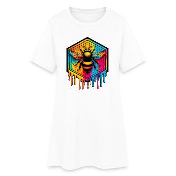 Abeille - Robe T-shirt Femme - blanc - Devant