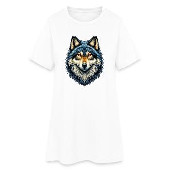 Loup - Robe T-shirt Femme - blanc - Devant