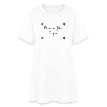 FÊTE DES PÈRES. BONNE FÊTE PAPA. PAPA. BONNE FÊTE. - Robe T-shirt Femme - blanc - Devant