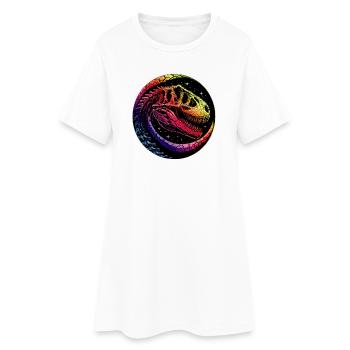 Squelette de dinosaure coloré pour les fans de dinosaures - Robe T-shirt Femme - blanc - Devant