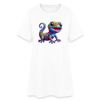 Gecko - Robe T-shirt Femme - blanc - Devant