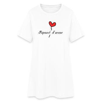FÊTE DES PÈRES. BONNE FÊTE PAPA. PAPA. BONNE FÊTE. - Robe T-shirt Femme - blanc - Devant