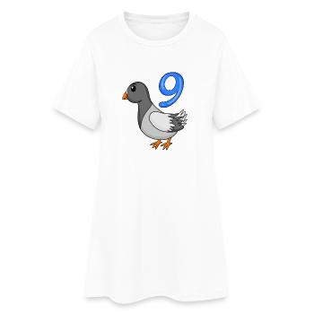 9. Geburtstag Motiv Taube - neun Jahre alt - Frauen T-Shirt-Kleid - Weiß - Vorne