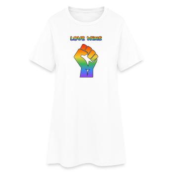 Love Wins Pride-Faust Rainbow - Women’s T-Shirt Dress - white - Front