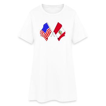 Drapeau des États-Unis et drapeau du Pérou - Robe T-shirt Femme - blanc - Devant